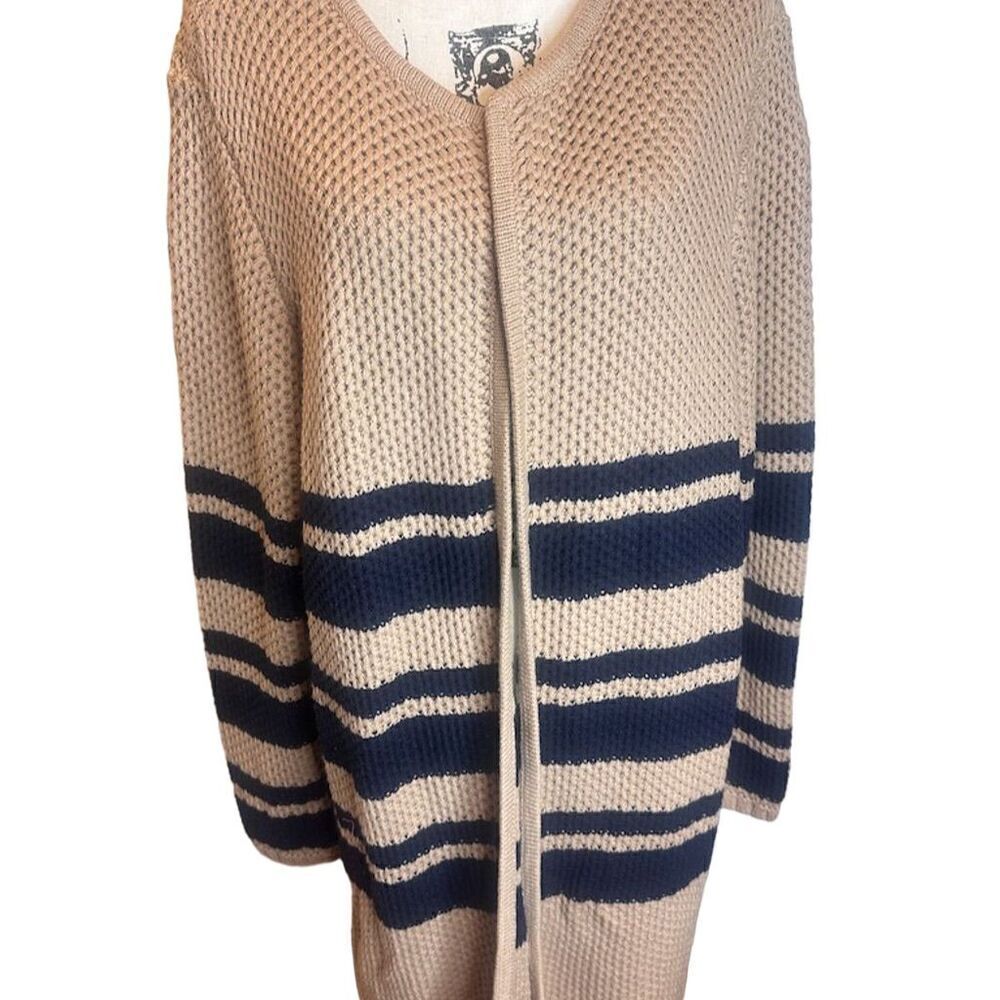 Talbots Women's Plus 2XL Striped Cardigan Sweater Multicolor Open Front